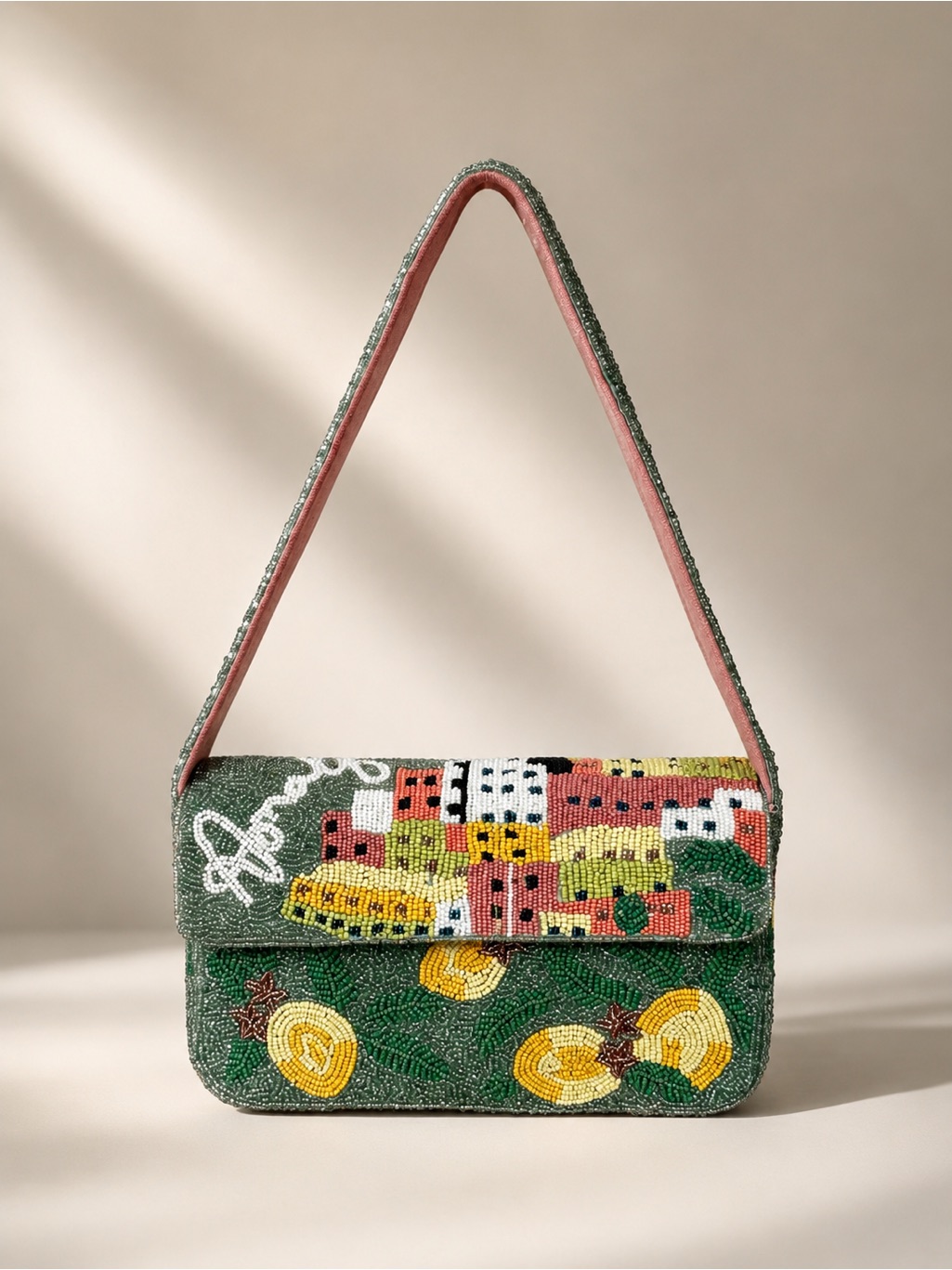 Amalfi Coast Beaded Lemon Shoulder Bag